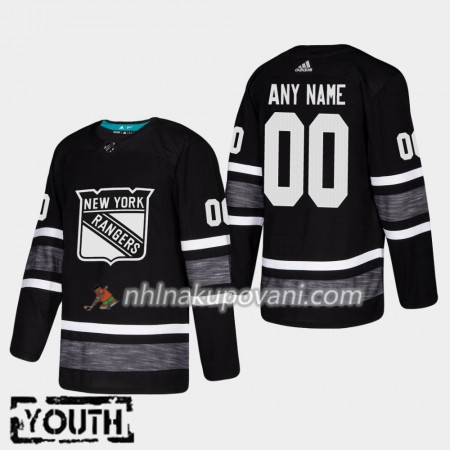 New York Rangers Dresy Personalizované Černá 2019 NHL All-Star Adidas Authentic - Dětské